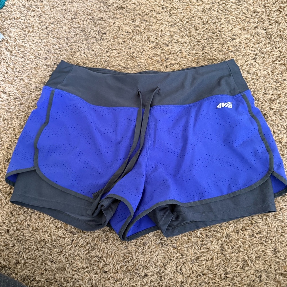 Avia Women's Athletic Shorts in Blue and Gray
